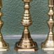 Set of 4 brass candlesticks, England, late 19th century
