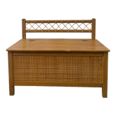 Vintage wood/rattan toy chest