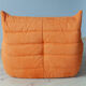 Togo orange microfibre armchair model designed by Michel Ducaroy 1973