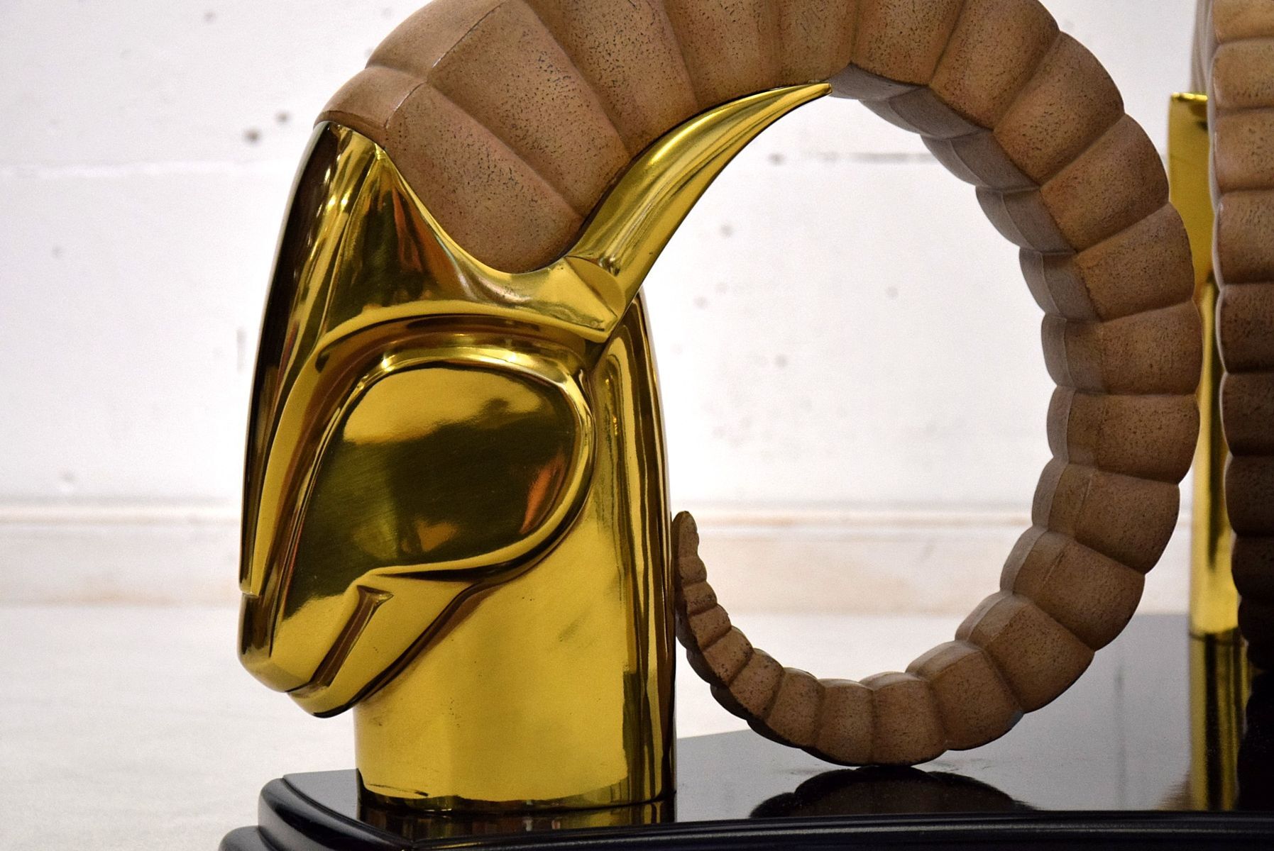 Table low hollywood regency vintage brass and glass