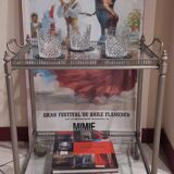 Silver-plated brass serving trolley