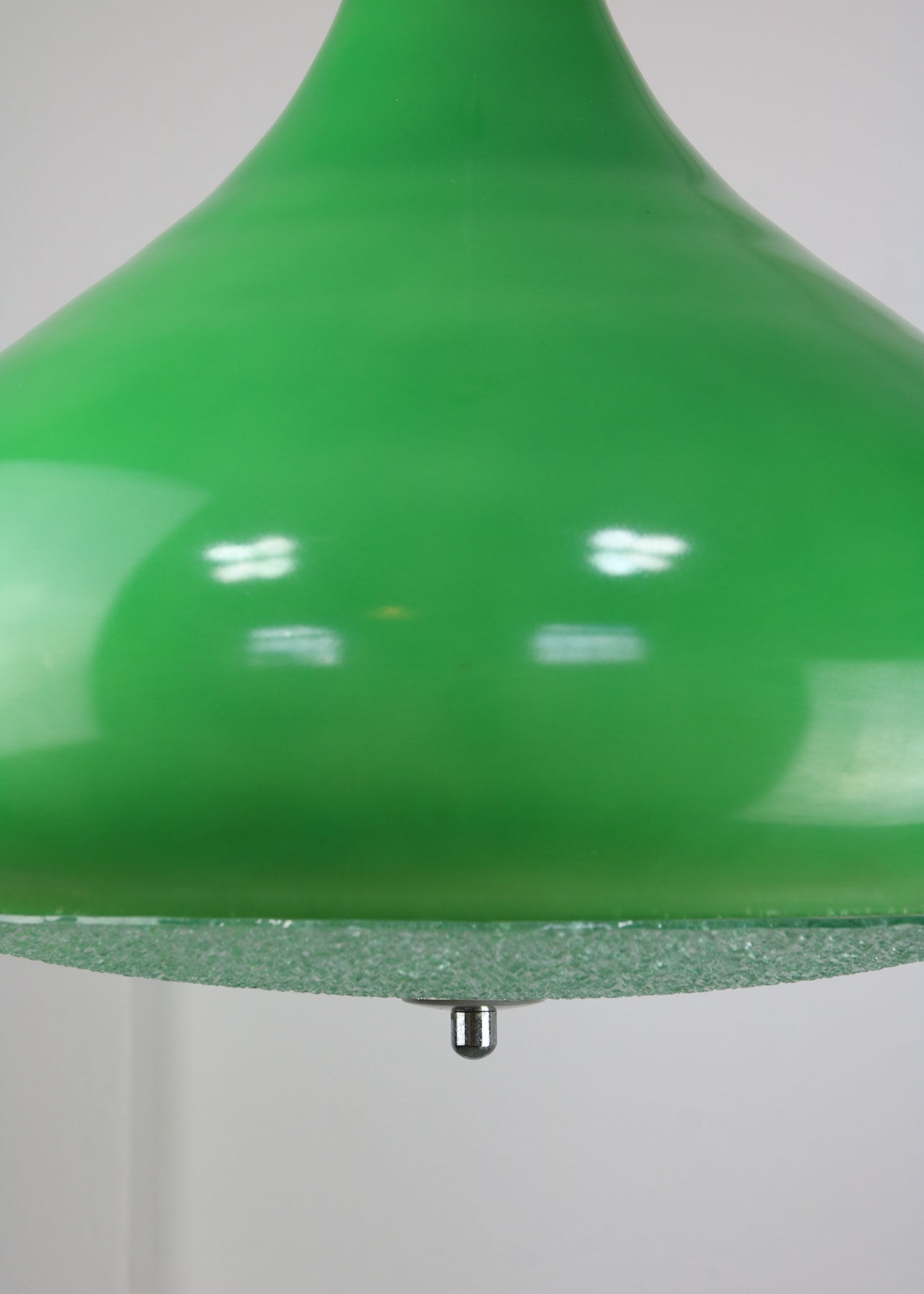 Italian mid-century green glass pendant lamp