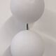 Double Space Age wall light in frosted white glass, France circa 1970.