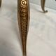 Vintage gilded brass tripod floor lamp