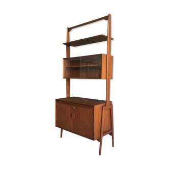 Shelf on teak modular coffered coffered stand - Scandinavian design 1960