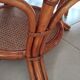 Sofa armchairs and coffee table in vintage rattan of six pieces