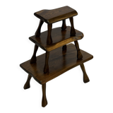 Mid-Century Organic Wooden Side Tables, circa 1960's wabi sabi brutalist