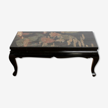 Asian coffee table with black lacquer, early twentieth century