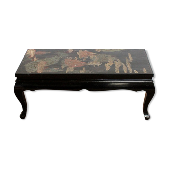 Asian coffee table with black lacquer, early twentieth century