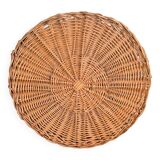 Round rattan tray