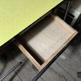 Yellow formica table with extensions 50s