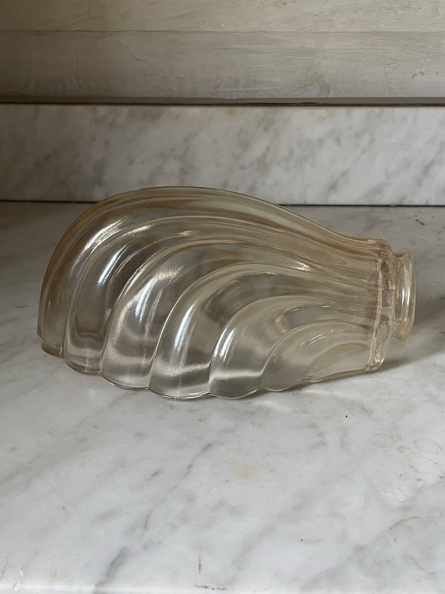 Vintage smoked glass shell wall light