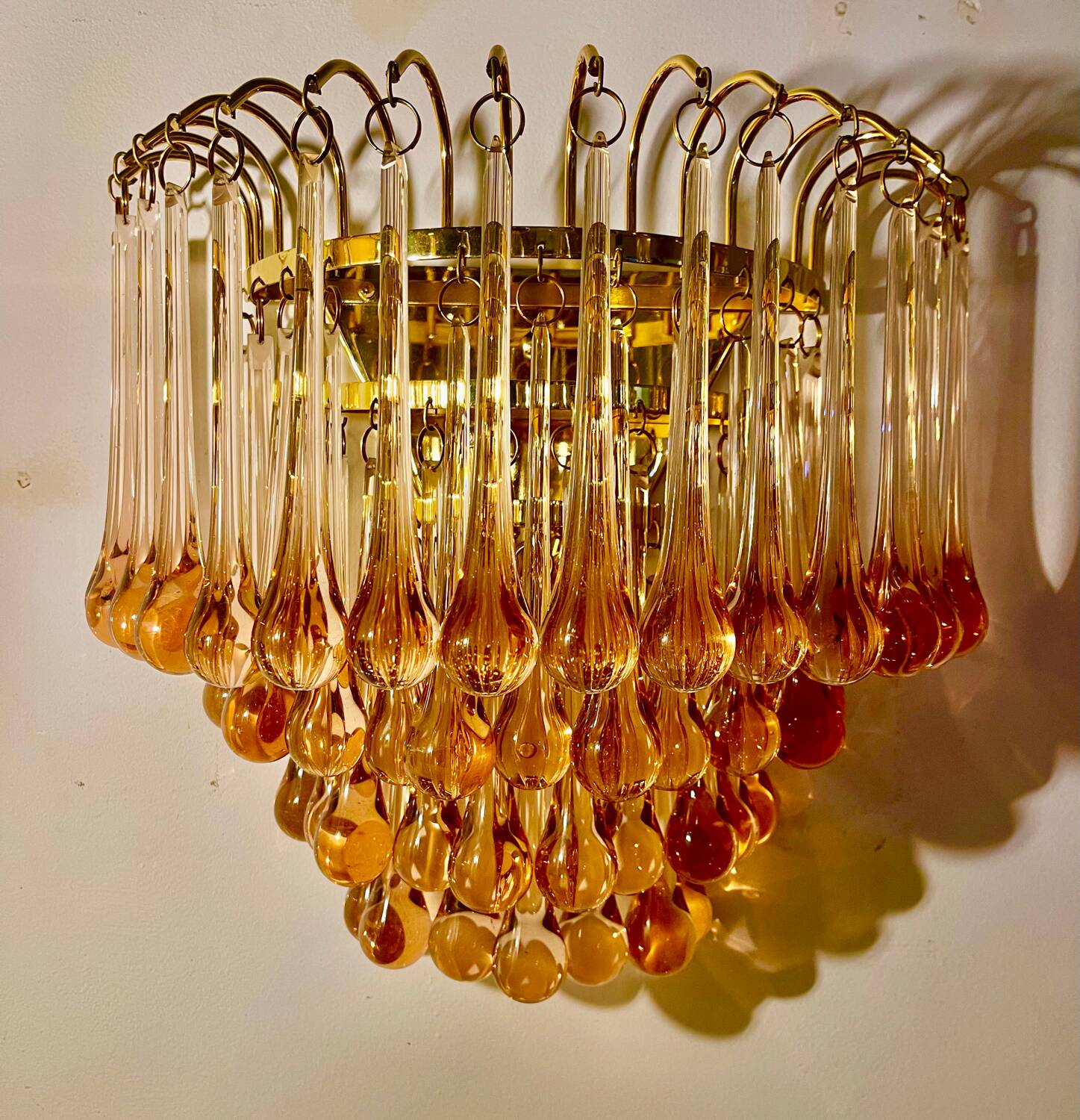 Venini wall light drops Murano glass, Italy 1980