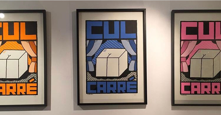 Green "Cul Carré" poster 70x50 cm handmade hand-printed numbered