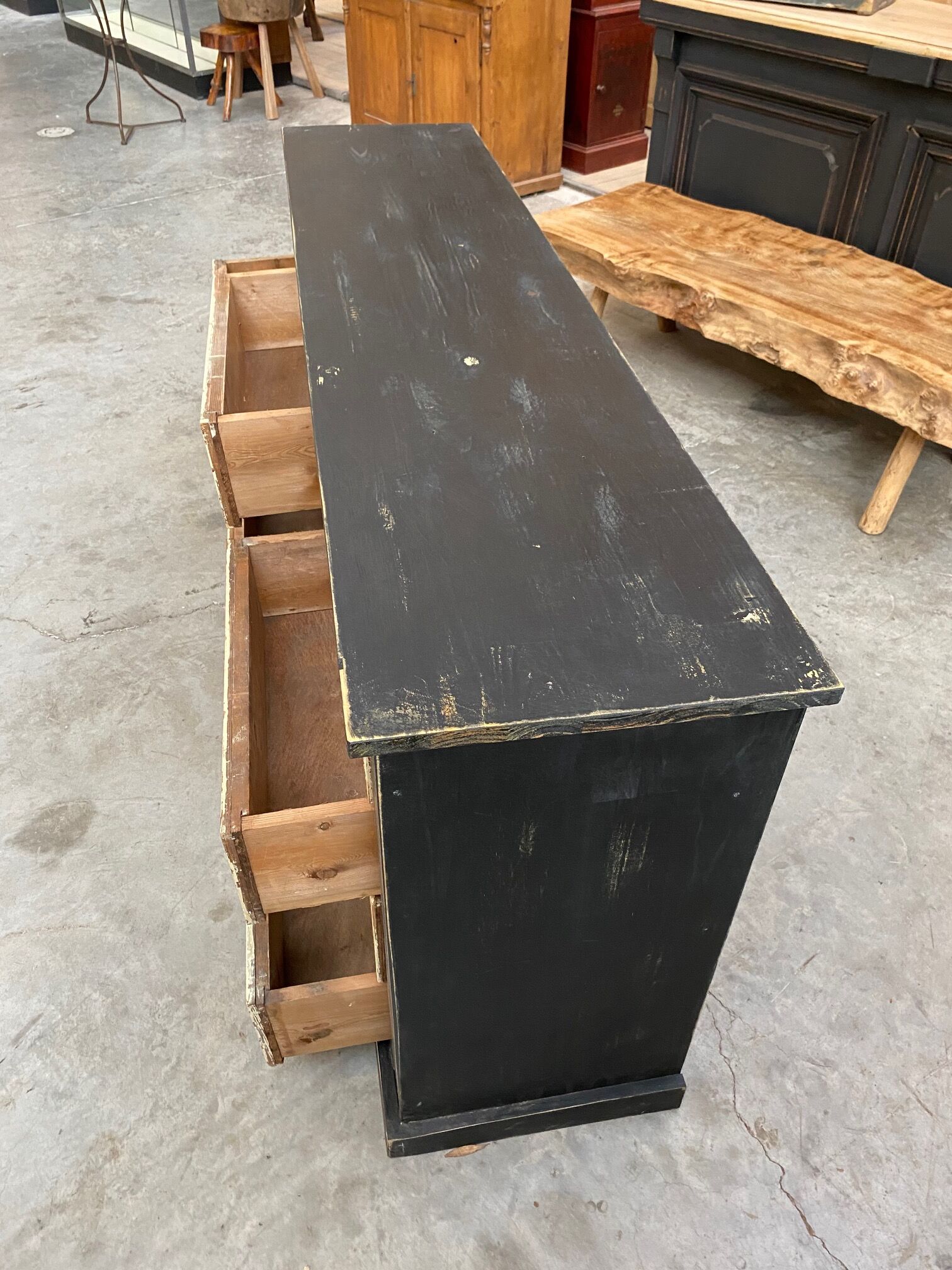 Old loom cabinet with drawers