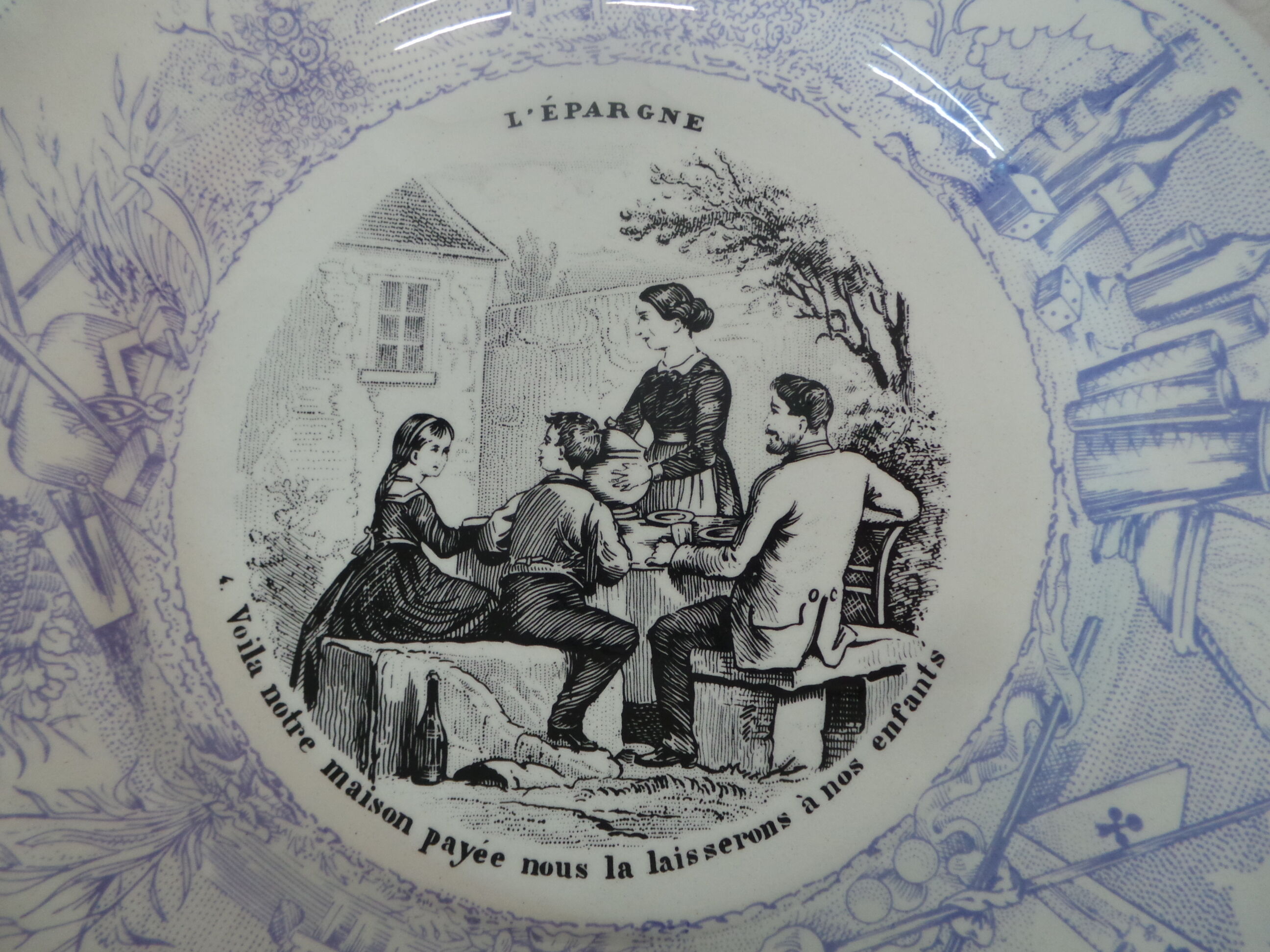 Assiette décorative dicton Sarreguemines