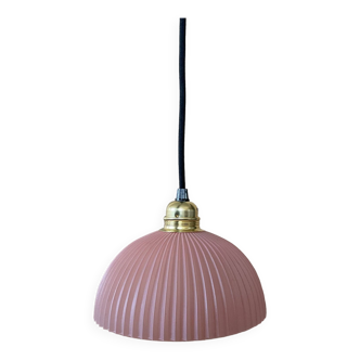 80s molded glass pendant light