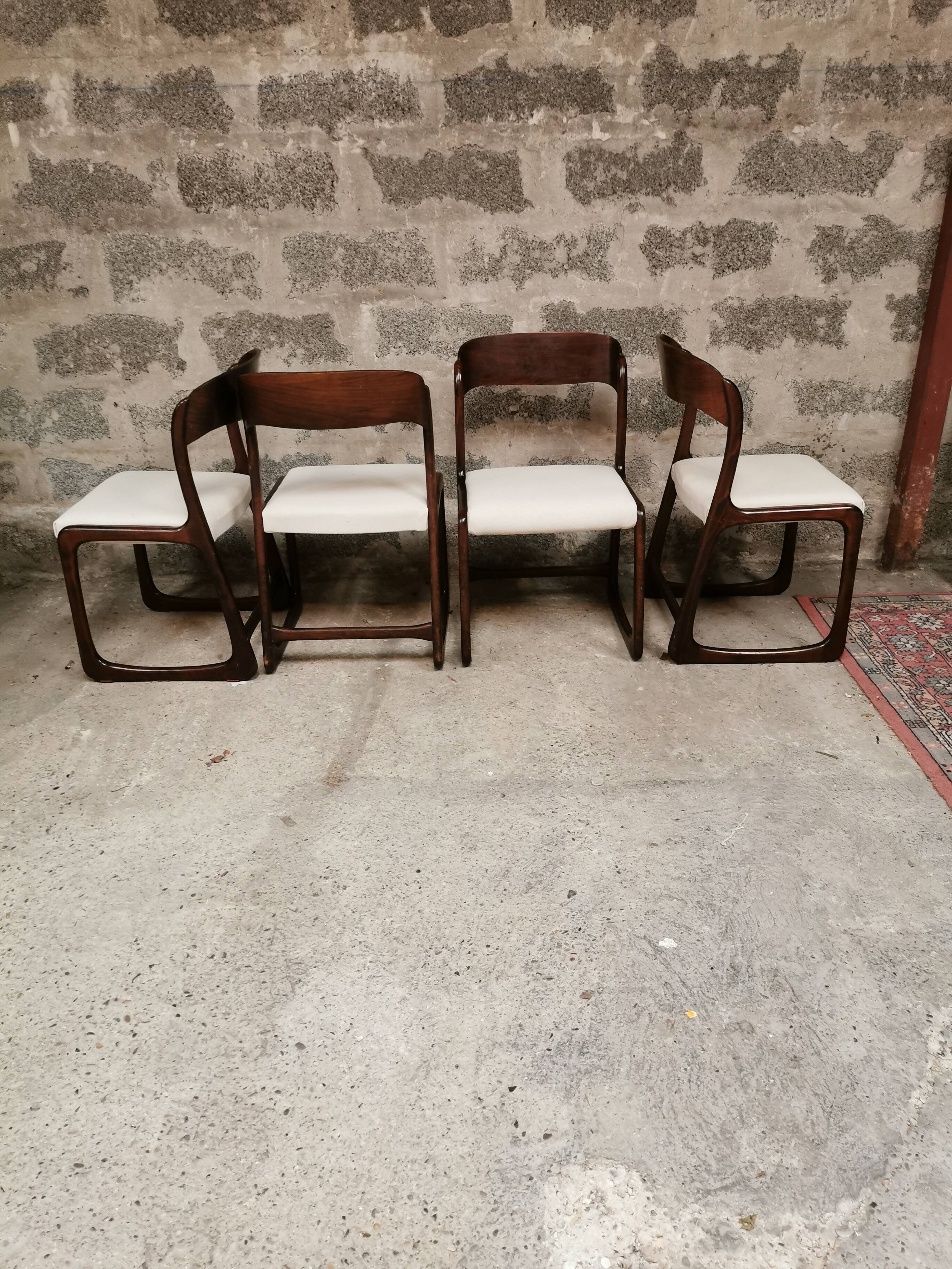 Lot of 4 chairs Baumann sled