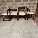 Lot of 4 chairs Baumann sled