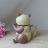 Vintage Authentic Zoomorphic Panda Teapot in Japanese Stoneware