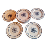 Set of 12 flat plates in pornic earthenware model "stuart"