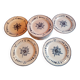 Set of 12 flat plates in earthenware from Pornic, model "Stuart".