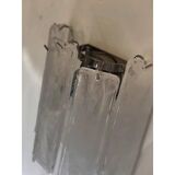 Venied-White Alabastro Strips “Listelli” Murano Glass Wall Sconce