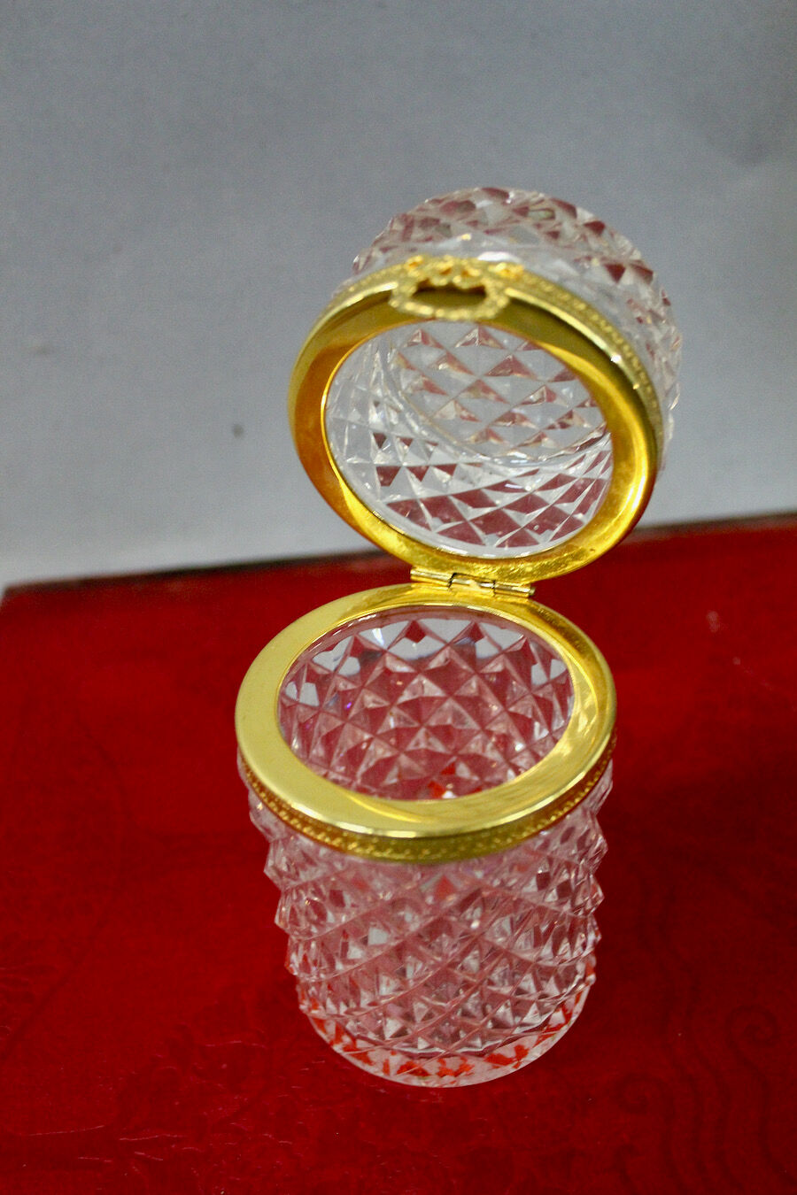 Cut glass jewelry box