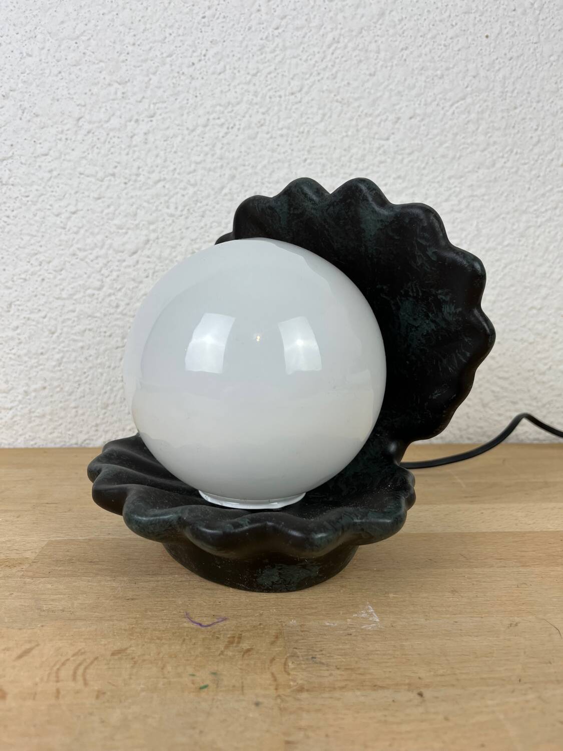 Lampe coquillage céramique vintage