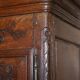 Antique Carved Wardrobe Dated 1844 with Shaped Panels