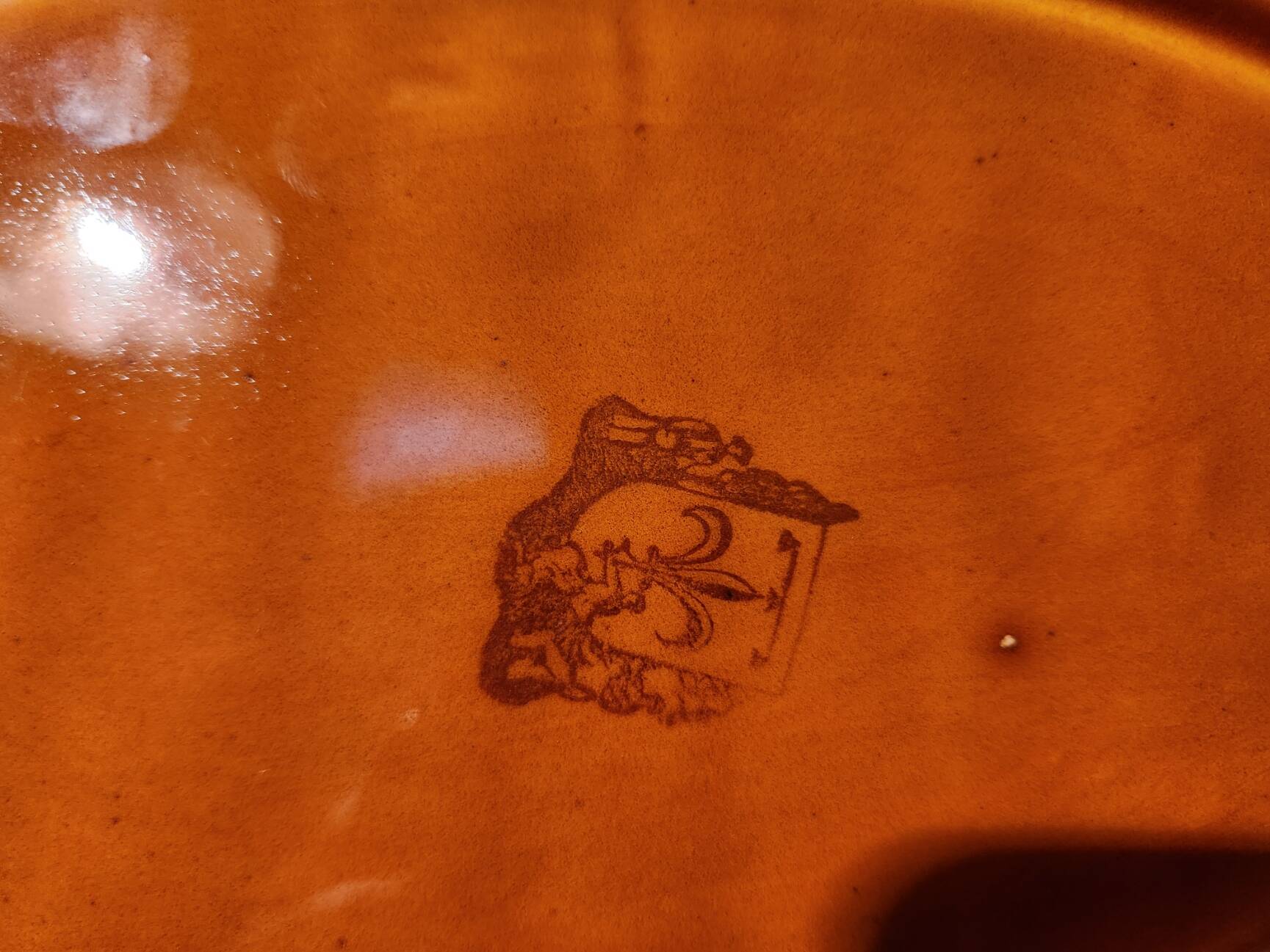 Large thick oval serving dish, Provence ceramic fleur-de-lis