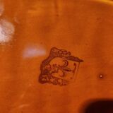 Large thick oval serving dish, Provence ceramic fleur-de-lis