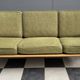 green fabric and wood 3 seat sofa 1960s