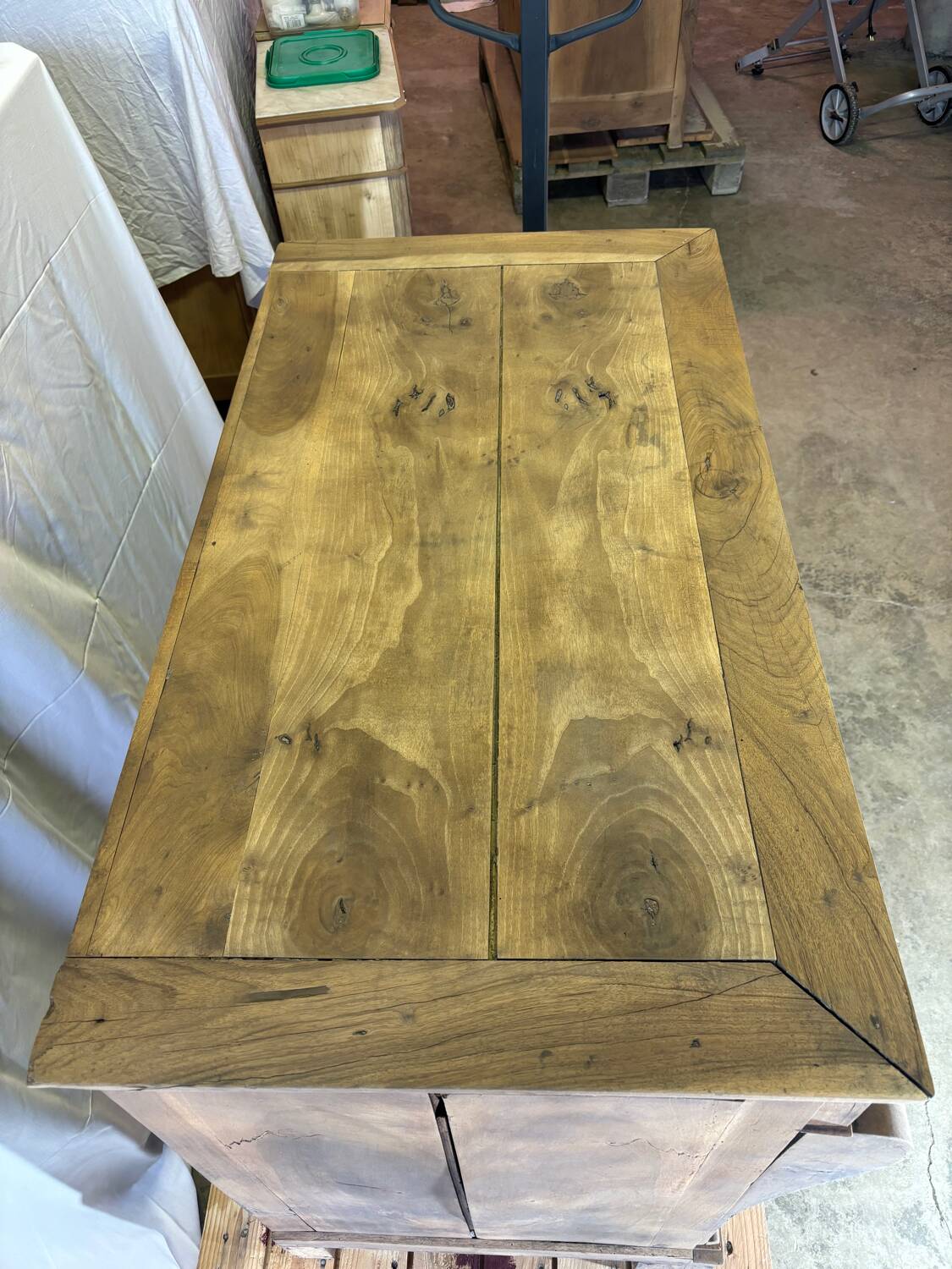 Old raw wood chest of drawers