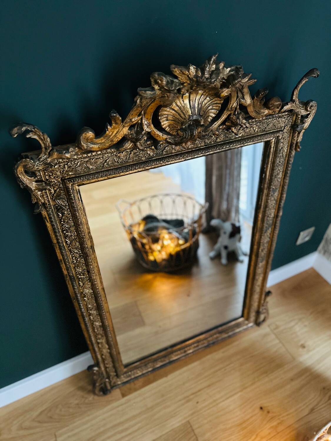 Golden wooden mirror