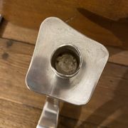 Candlestick candlestick design 1970 metal silver Saint Médard