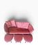 de Sede DS-102 red leather sofa with 3 stools