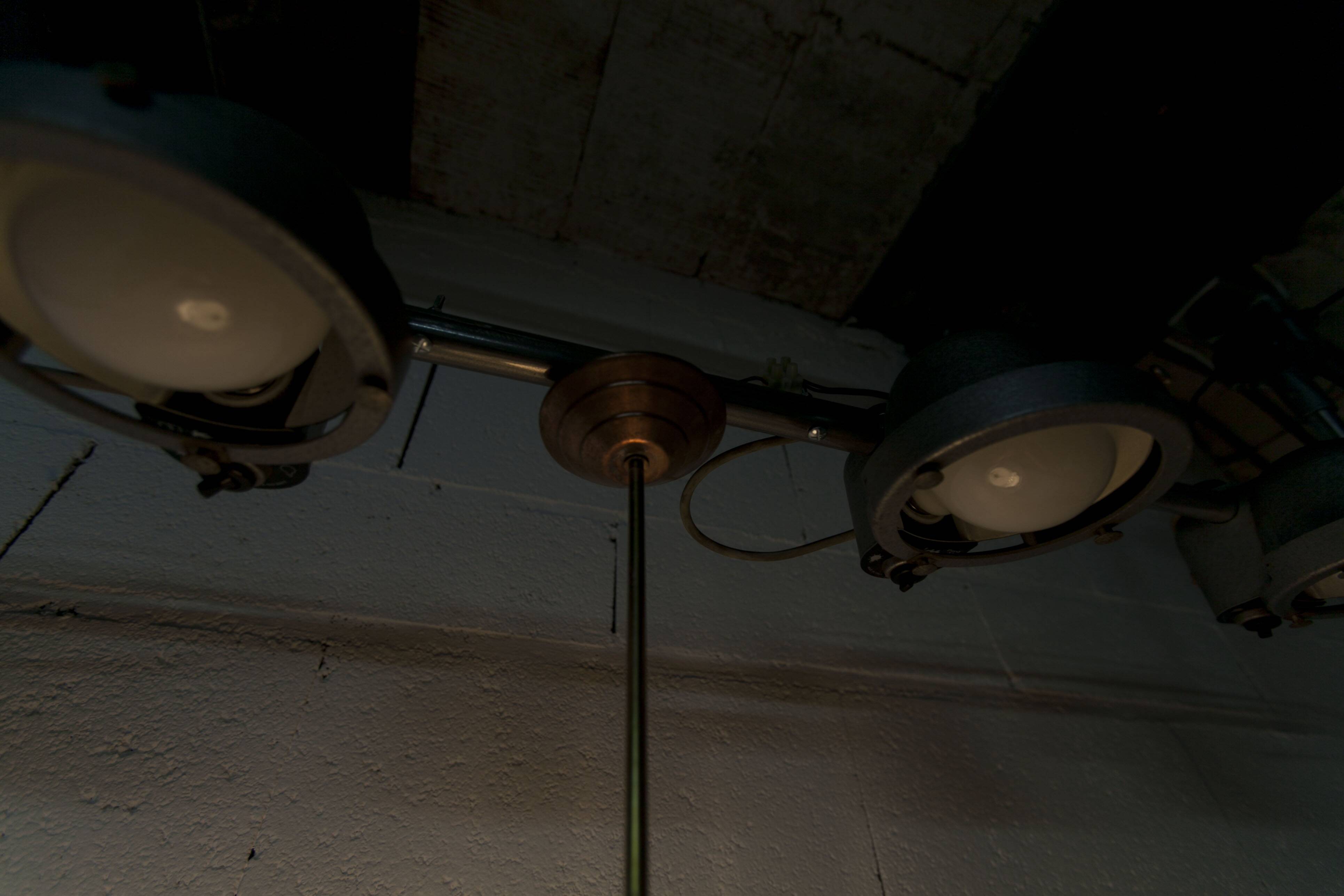 Chandelier 1930 double Opaline blown glass brass and copper