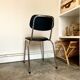 Chaise en aluminium chromé et skaï noir