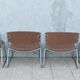 Set of 6 vintage low chrome metal chairs