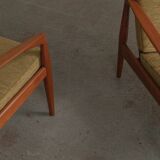 Set of 2 paperknife easy chairs by Kai Kristiansen, Denmark, 1960's