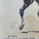 3 old engravings of horses / triptych riders golden frame