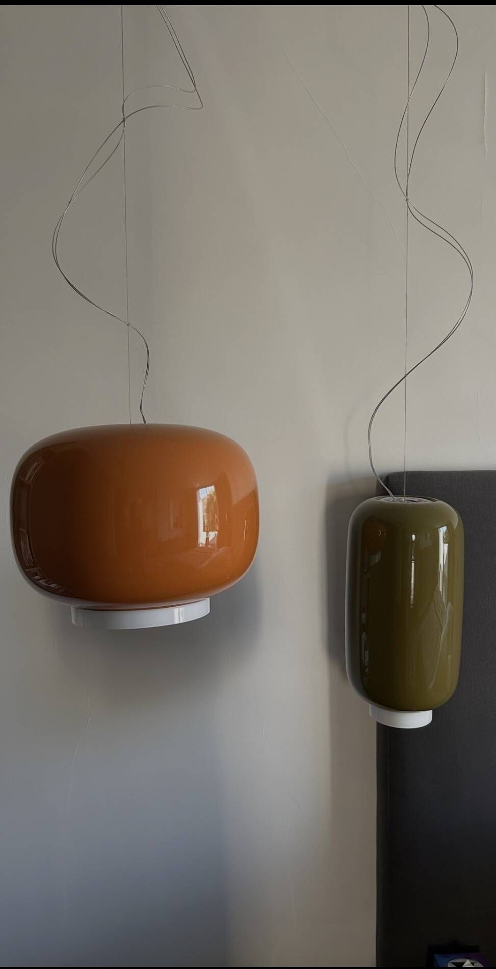 Chouchin no 1 orange blown glass pendant by Foscarini