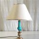 Lamp base in brass and turquoise opaline - mid 20th century.