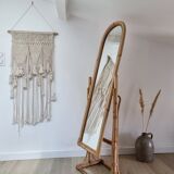 Rattan psyche mirror