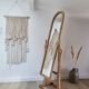 Rattan psyche mirror