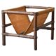 1970s canvas and bamboo magazine rack