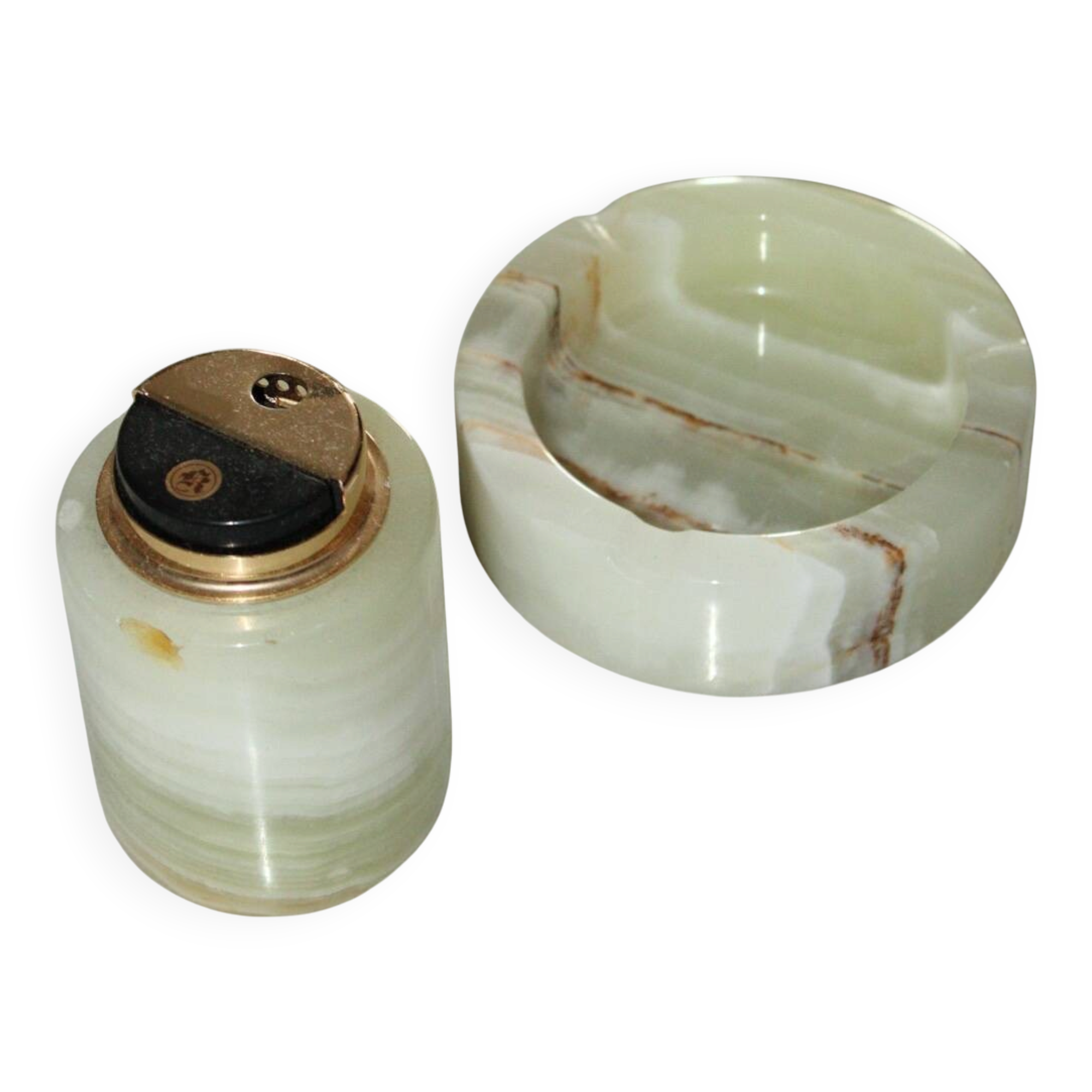 Table ornament in onyx and ashtray - Vintage