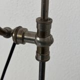 Vintage 1920s desk lamp in nickel-plated brass, celadon - 52 cm