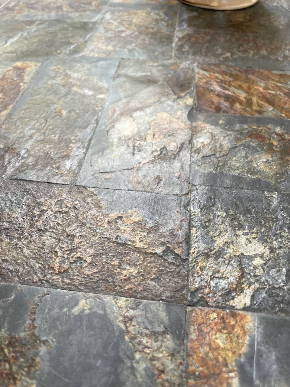 1950s slate coffee table